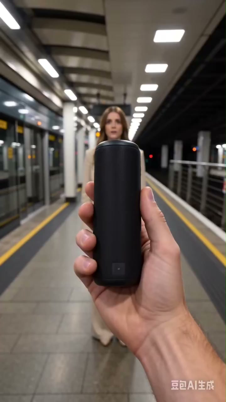 第一人称视角手持极简蓝牙音箱 · 来源示例