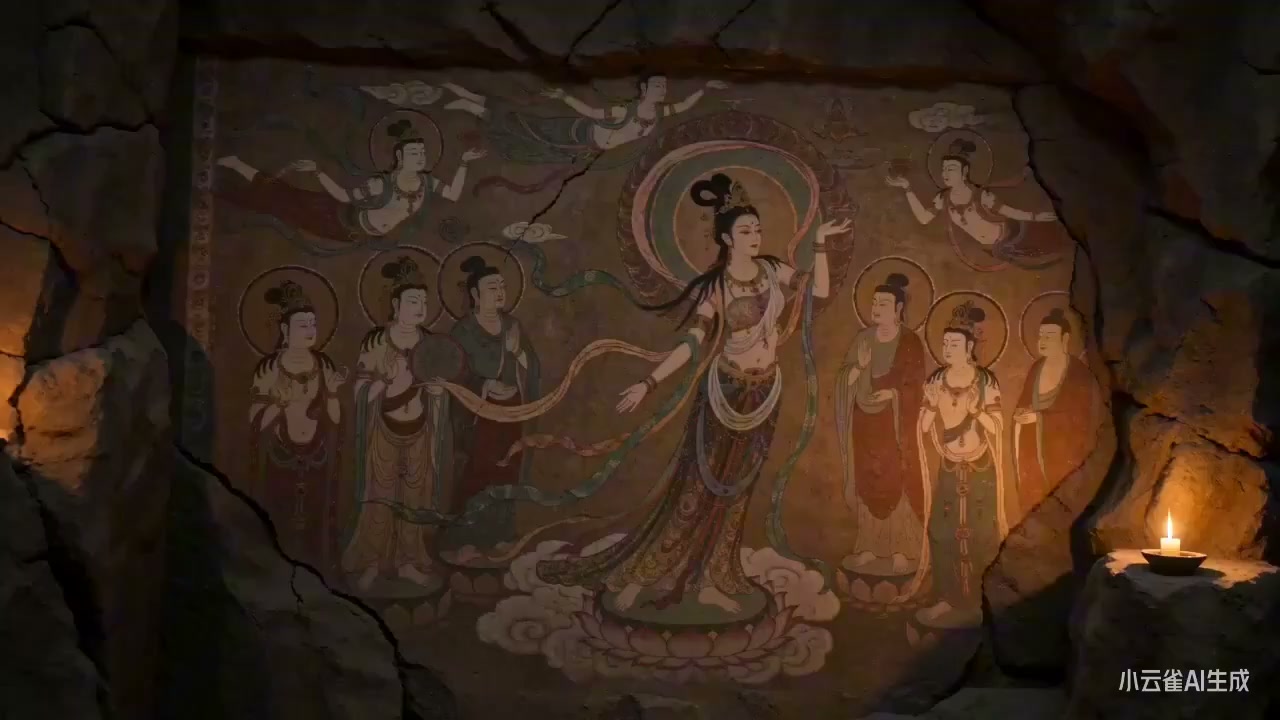 敦煌飞天破壁而出的奇幻三维瞬间 · 来源示例