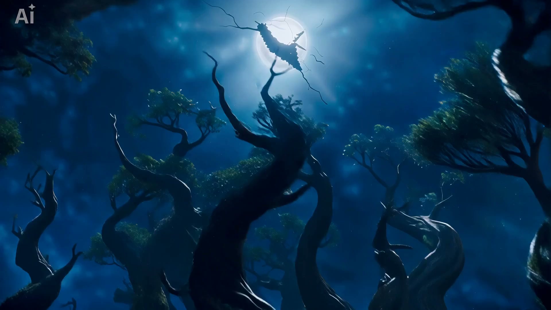 午夜迷雾森林中的神秘流浪者 · 来源示例