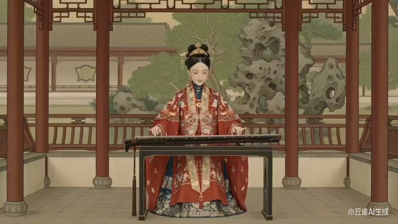 仇英百美图 AI 复原：重彩工笔下的仕女嬉春 · 来源示例