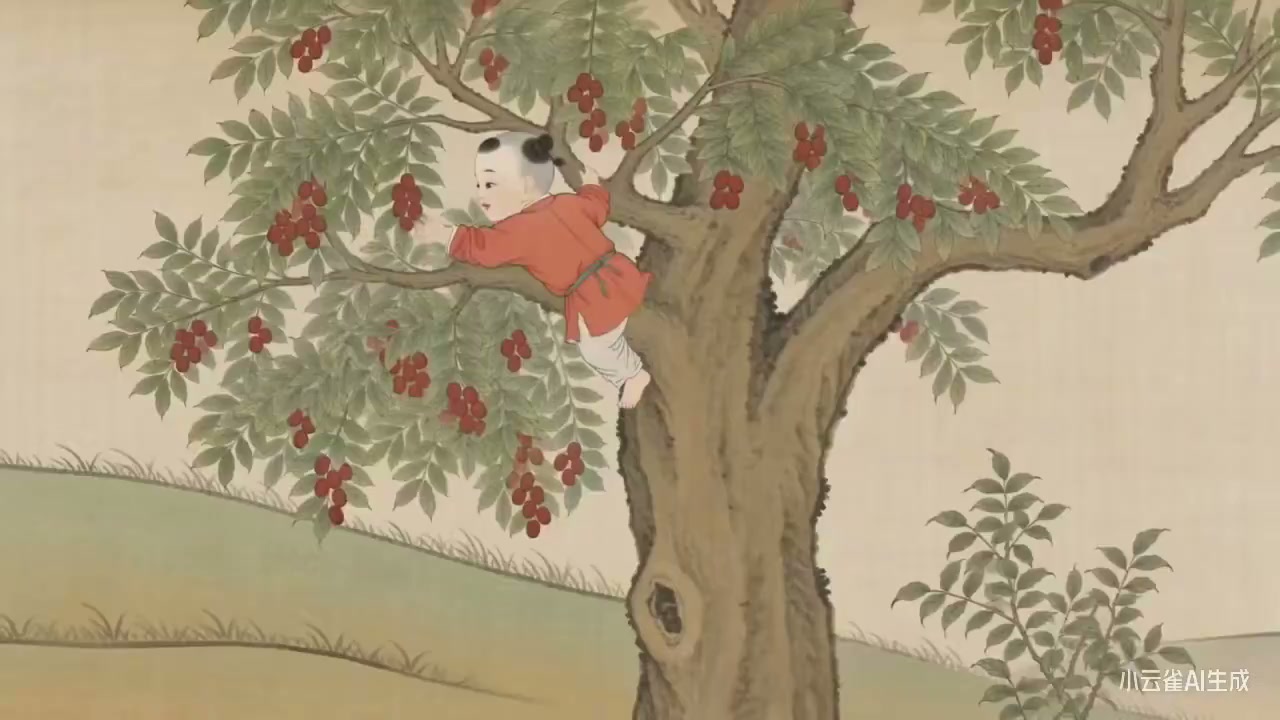 AI 焕活清代工笔东林红雨 · 来源示例