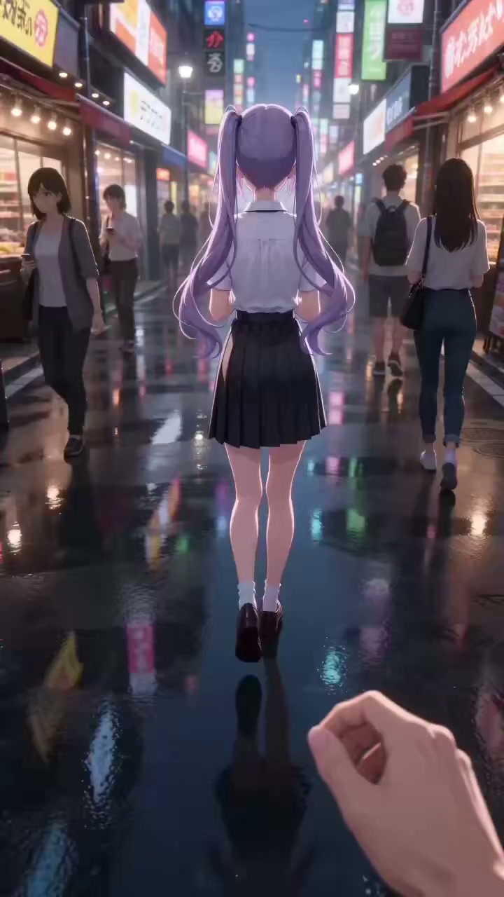 暖色街头的紫发回眸 · 来源示例