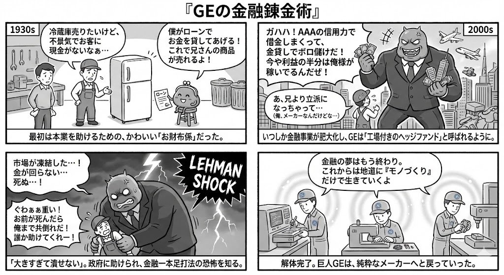 通用电气金融业务四格漫画创意呈现 · 来源示例