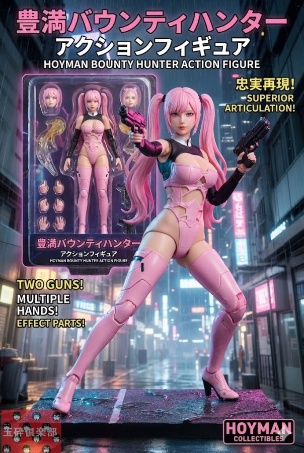 商业级动作玩偶产品宣传大片海报 · 来源示例