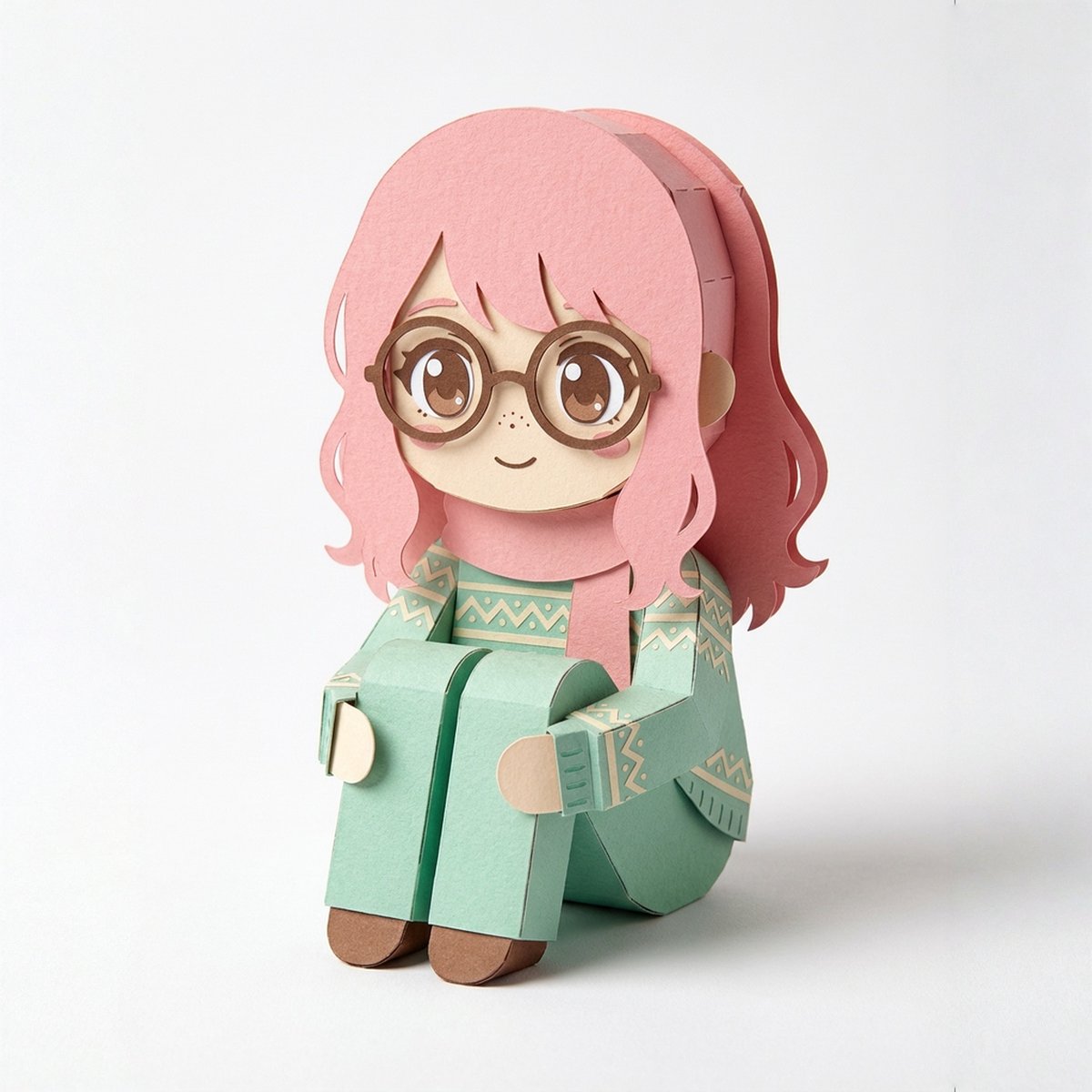 照片转超萌SD纸艺展开图与成品 · 来源示例