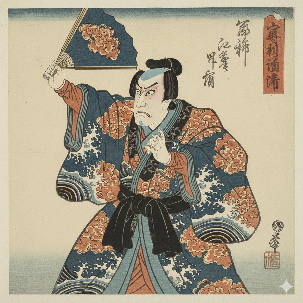 狂放写乐风浮世绘役者像 · 来源示例