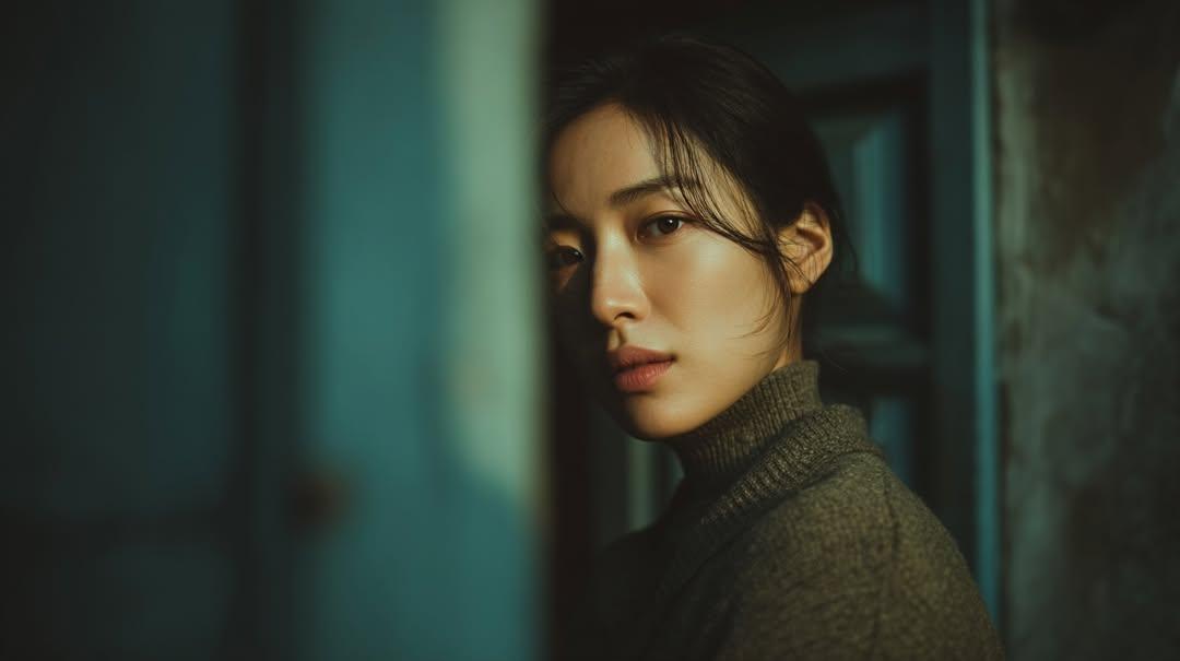 暮色黄昏的电影感少女侧影 · 来源示例