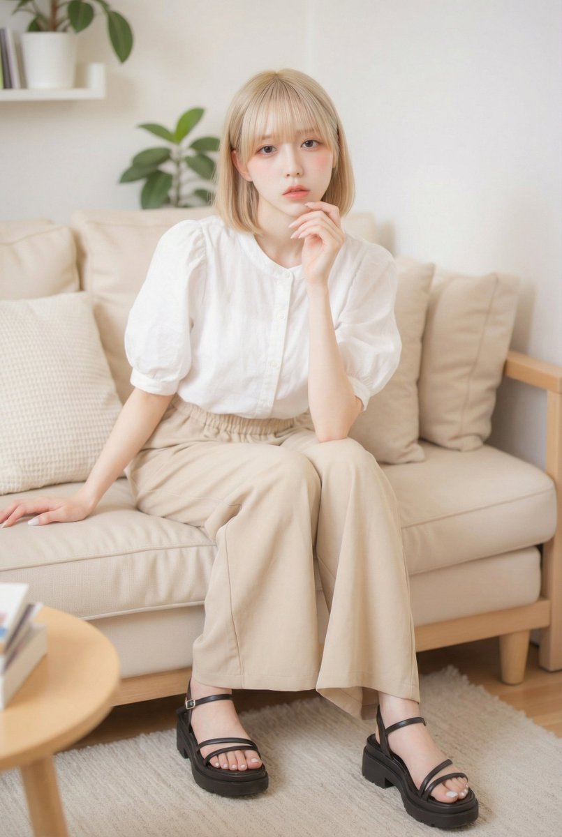 温馨夜晚室内真实穿搭分享 · 来源示例