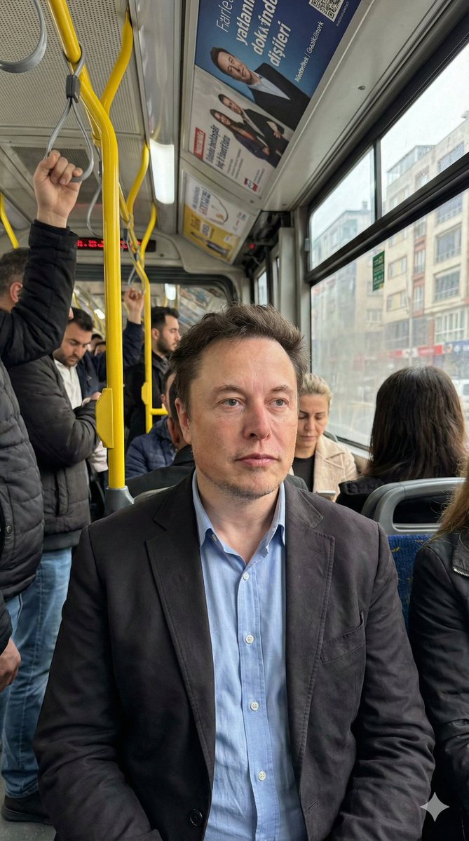 早班公交车上疲倦而平静的通勤者 · 来源示例