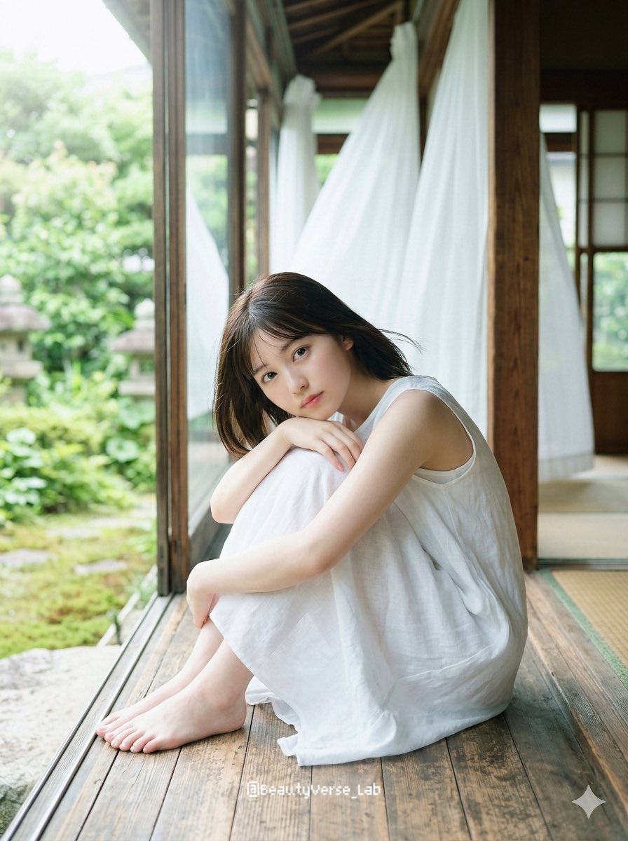 夏日缘侧的纯白空灵少女 · 来源示例