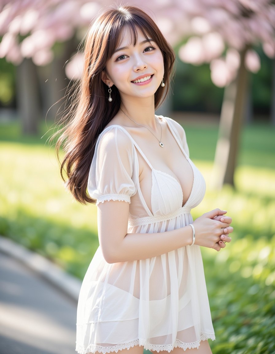 春日公园白色碎花超短裙少女 · 其他来源示例