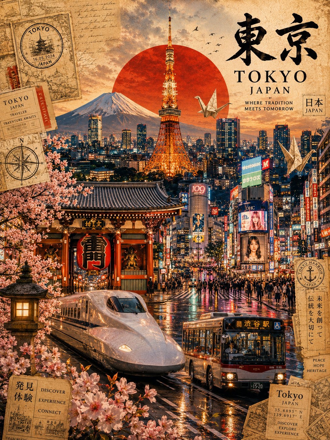 长崎日本复古现代电影感旅行海报 · 其他来源示例