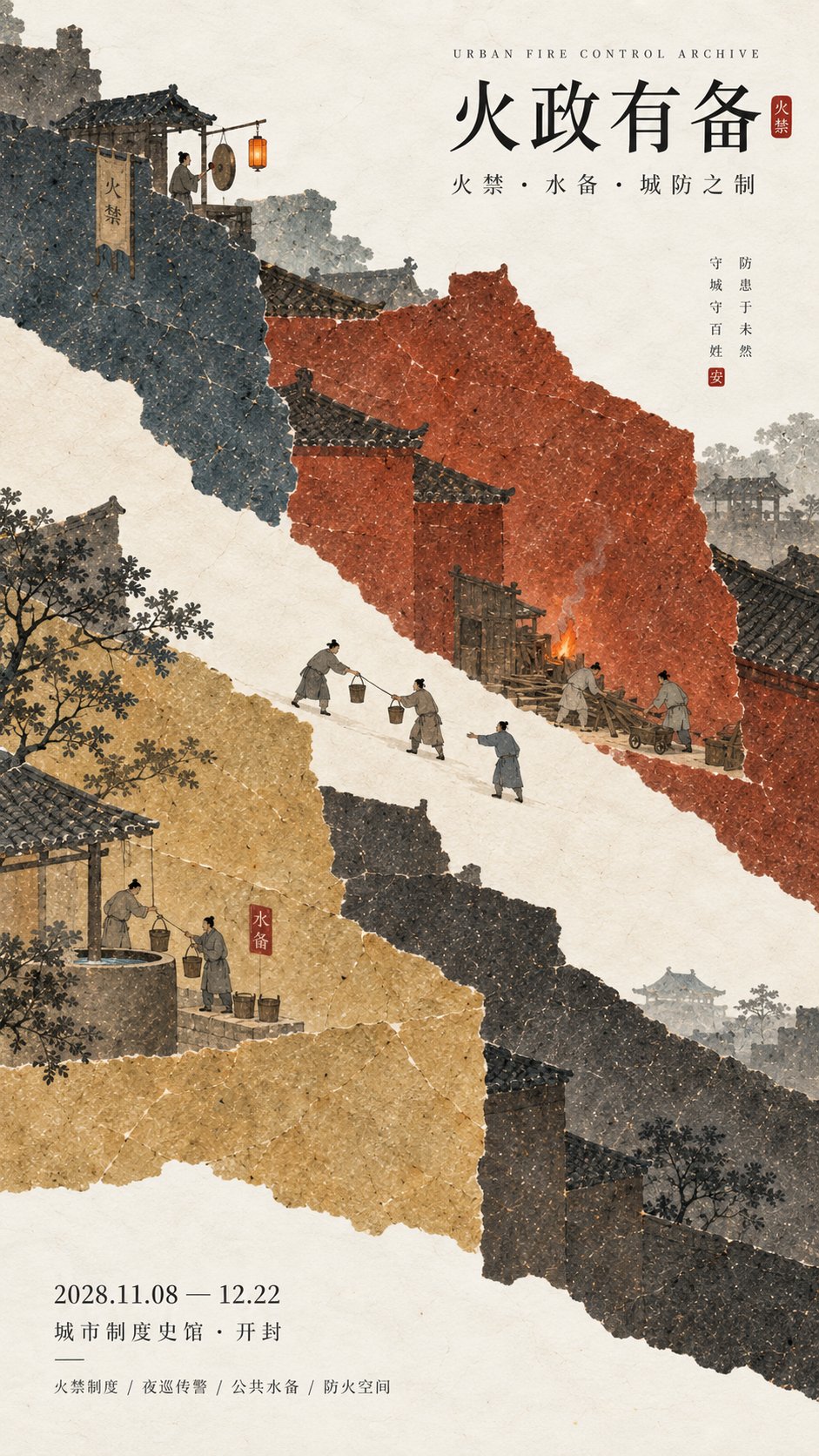 现代东方纸纤维美学历史文化海报 示例图