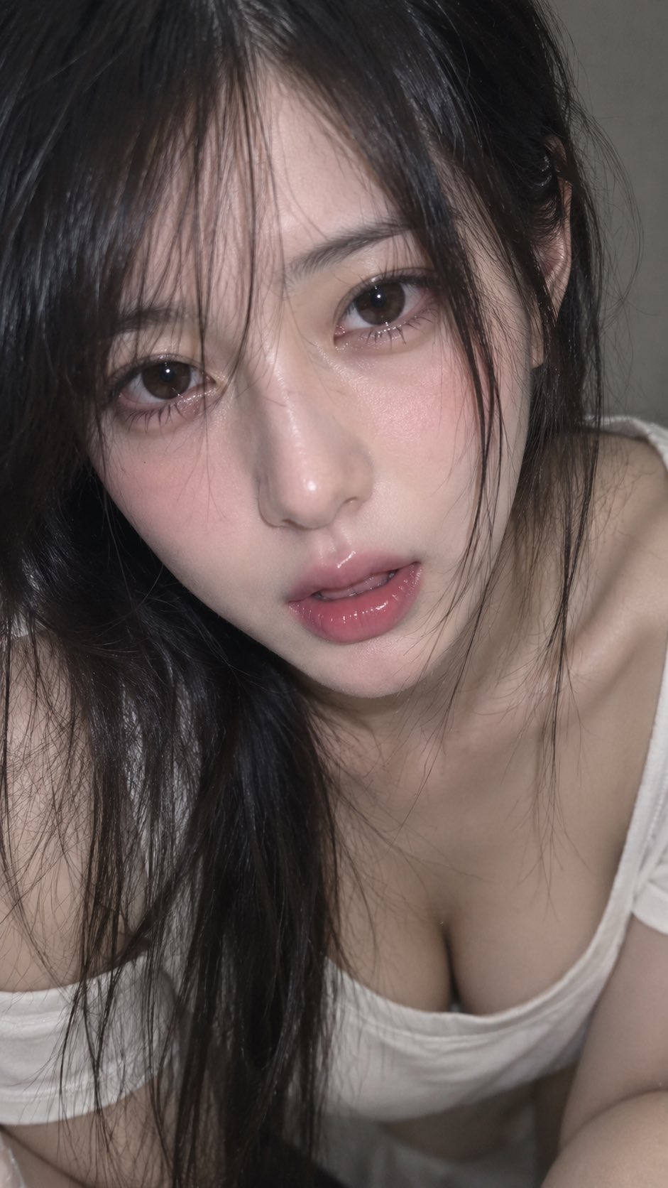 东亚女性近景特写克制欲望真实摄影 示例图
