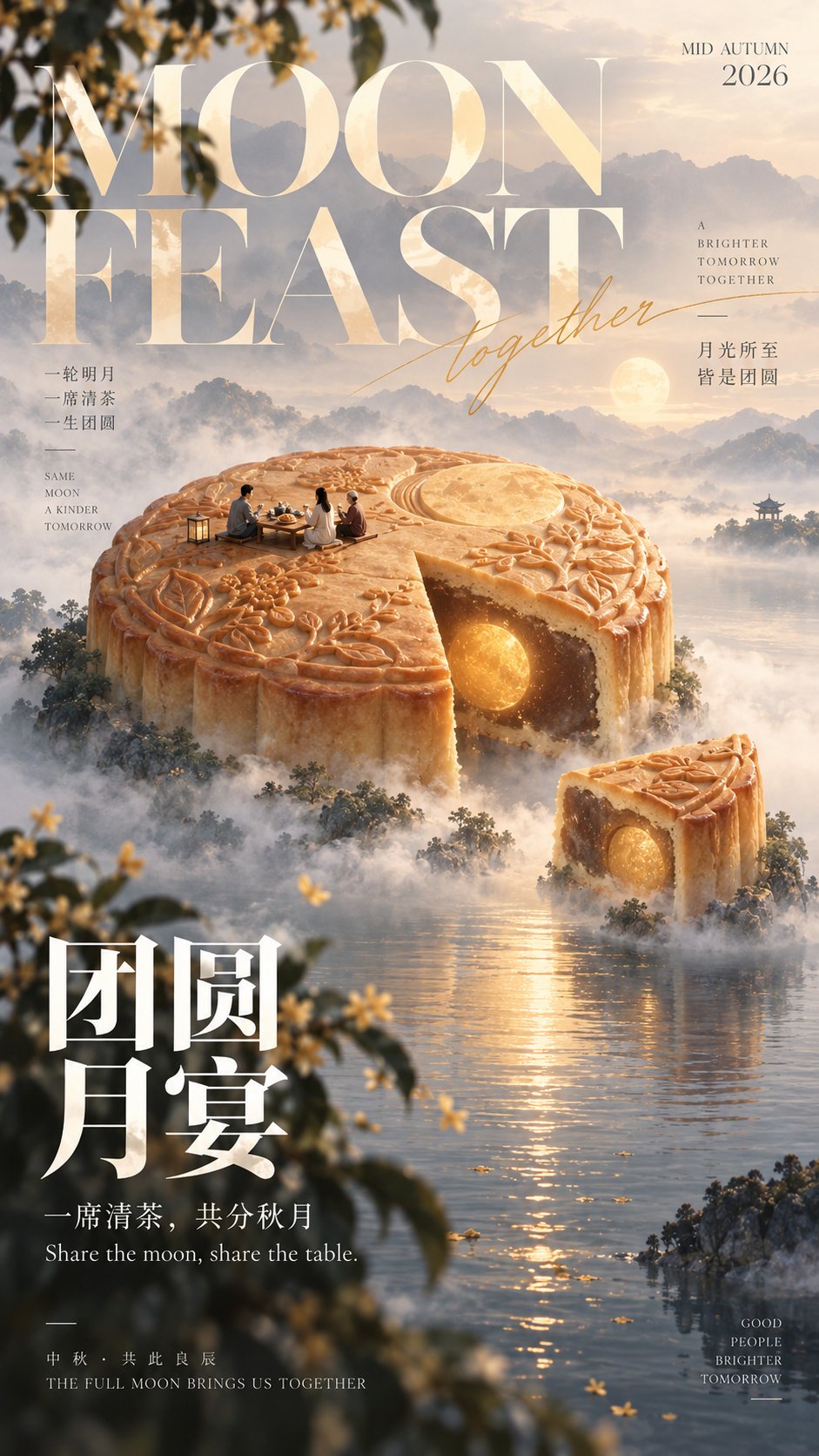 高级现代东方中秋艺术海报指令 示例图