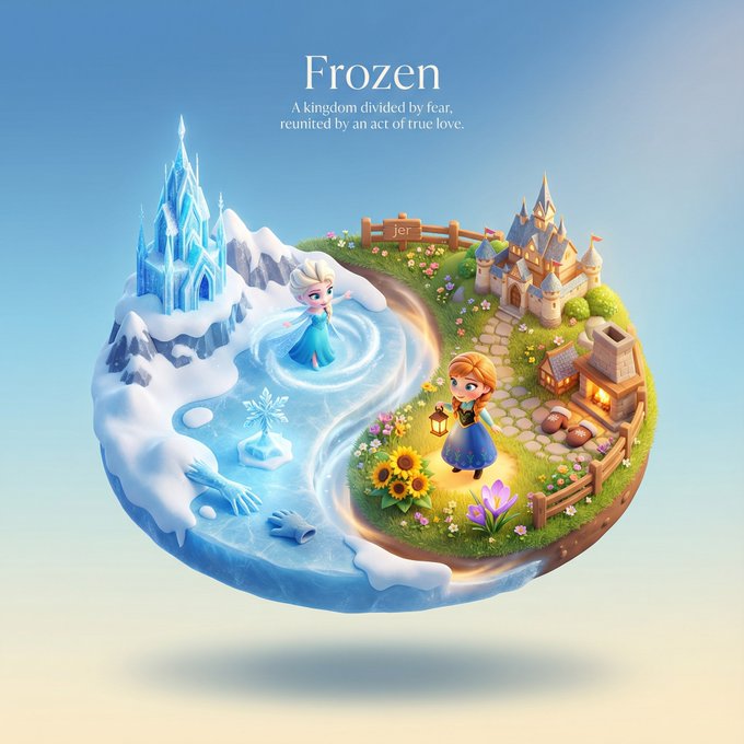 漂浮的太极可爱3D卡通立体场景 · 其他来源示例
