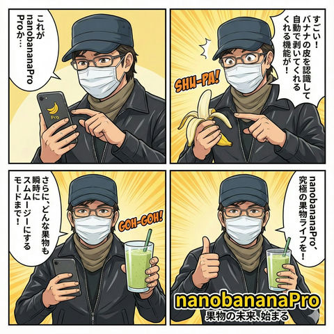 萌趣角色演绎纳米香蕉Pro四格漫画趣味指南 - AI图片提示词示例