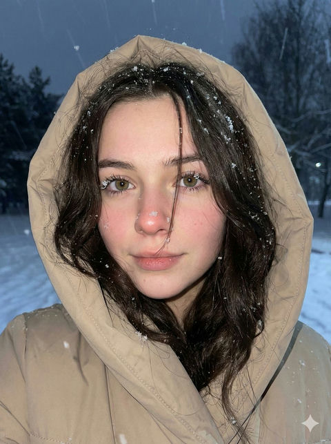 暴雪夜色中凝视镜头的唯美欧洲少女 - AI图片提示词示例