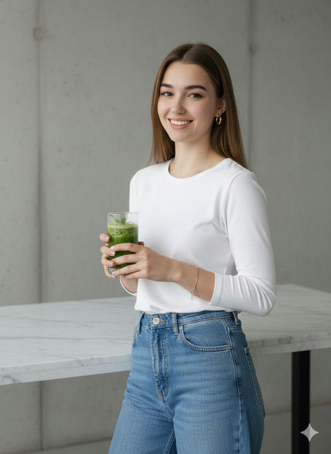 现代极简风白衬衫女性清新生活写真 - AI图片提示词示例
