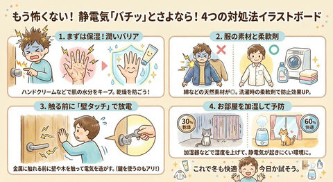 展现静电原理的精美女性角色科普图 - AI图片提示词示例