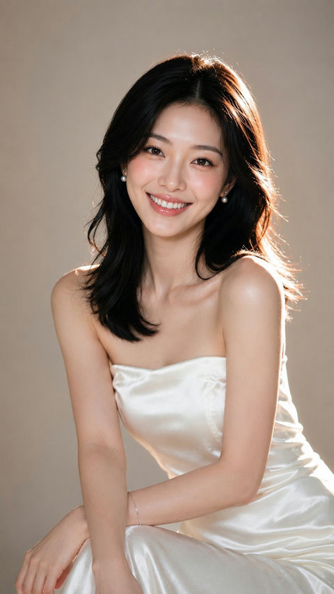极度写实东亚女性美妆人像 - AI图片提示词示例