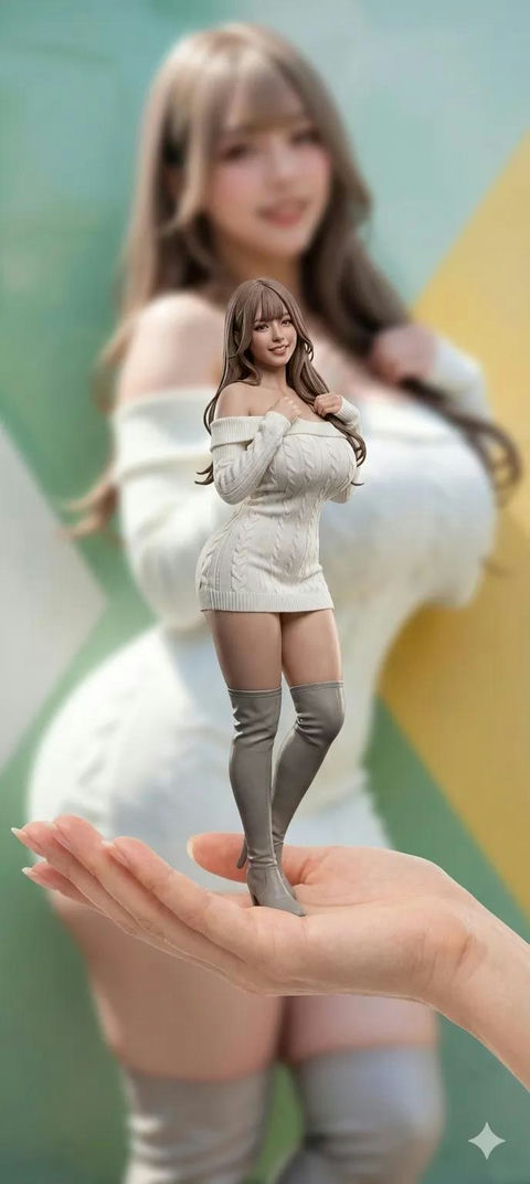 写实收藏级3D微缩人偶手办效果 - AI图片提示词示例