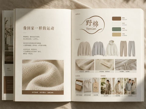 野棉品牌全案画册：极简温润运动美学 - AI图片提示词示例