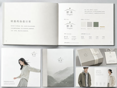 影禾品牌全案视觉画册：极简东方诗意与轻盈治愈美学 - AI图片提示词示例
