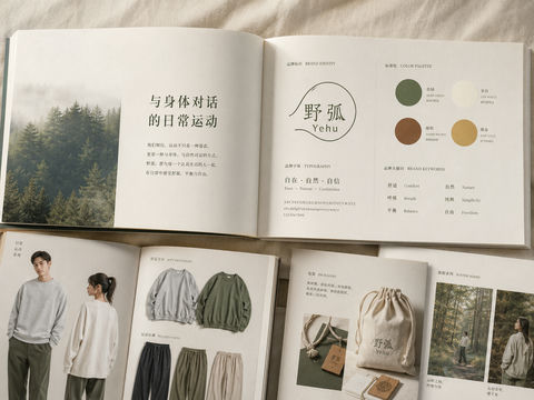 野弧品牌全案：自然诗意运动美学画册 - AI图片提示词示例