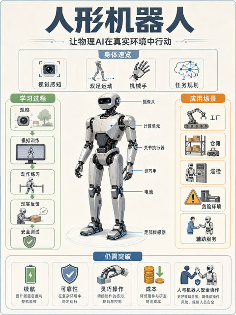 深度解析人形机器人：物理AI的进阶之路 - AI图片提示词示例
