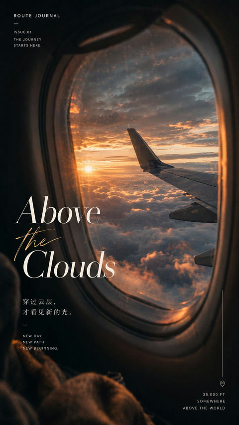 旅途窗口叙事海报设计指南 - AI图片提示词示例