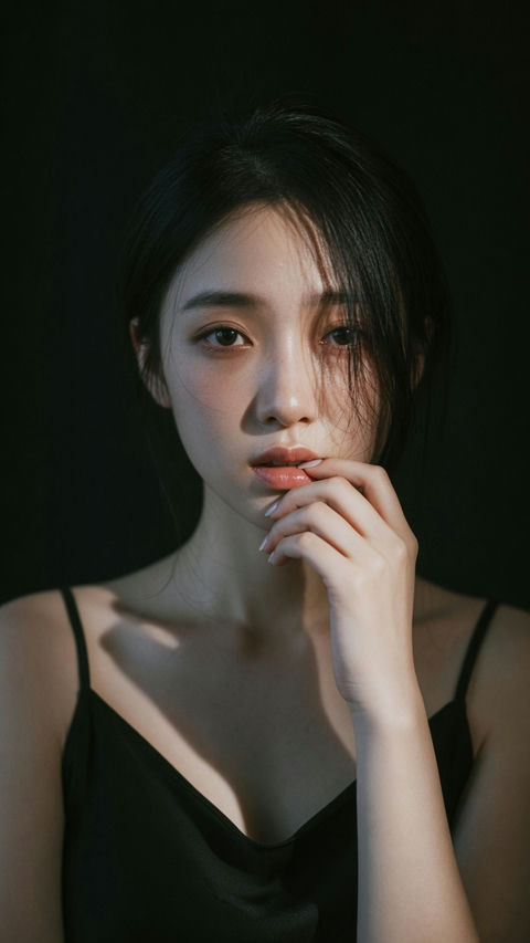 电影感胶片风中式女性情绪写真 - AI图片提示词示例