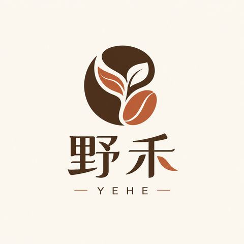 野禾有机精品咖啡品牌Logo设计 - AI图片提示词示例