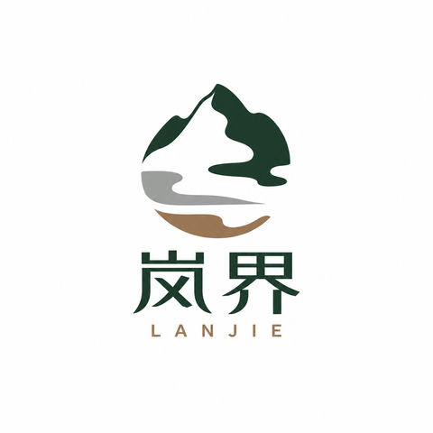 岚界高端户外品牌极简山云Logo设计 - AI图片提示词示例