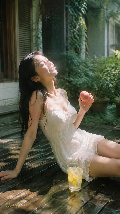 90年代盛夏青春电影感女性写真 - AI图片提示词示例
