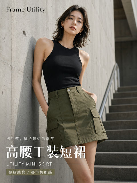 都市机能风高级感工装裙时尚海报 - AI图片提示词示例