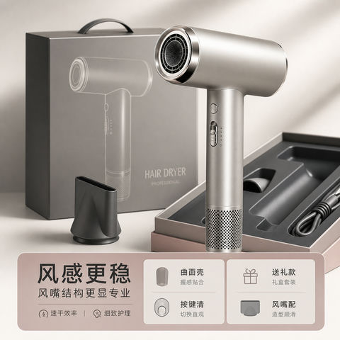 父亲节精致理容吹风机礼盒主图 - AI图片提示词示例