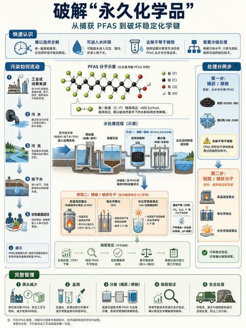 破解永久化学品：PFAS处理全流程科普图解 - AI图片提示词示例