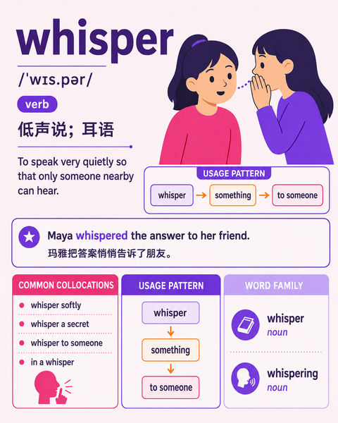 精致浆果色调英语单词耳语学习卡片 - AI图片提示词示例