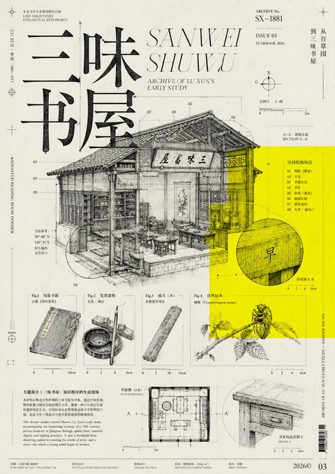 实验性科学档案刊物海报设计 - AI图片提示词示例