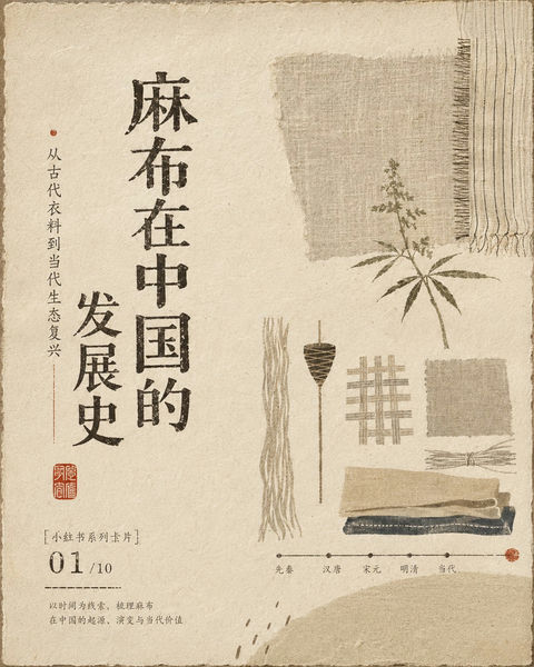 侘寂民艺美学麻布中国发展史设计 - AI图片提示词示例