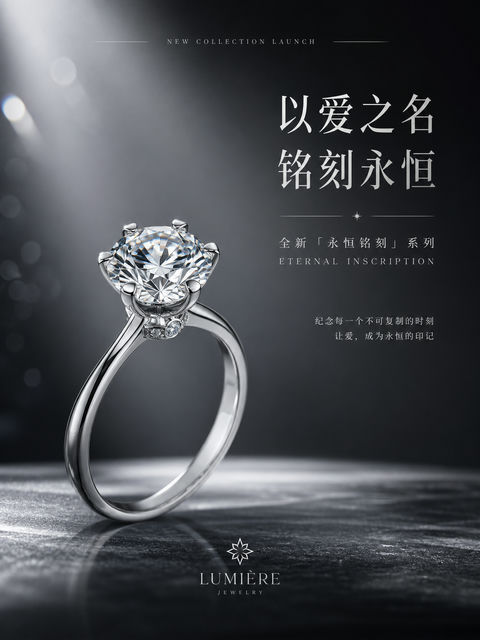 璀璨永恒之约：珠宝品牌新品发布KV主视觉 - AI图片提示词示例