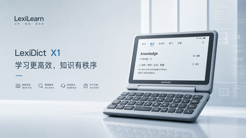 极简教育科技电子词典官网首屏横幅 - AI图片提示词示例