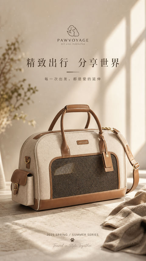 精致养宠生活移动端品牌开屏视觉大片 - AI图片提示词示例