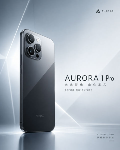 未来主义极简旗舰手机品牌视觉 - AI图片提示词示例