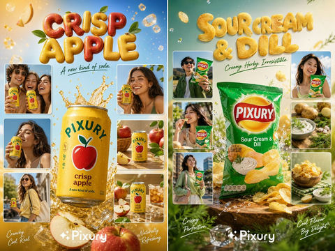 高端商业产品杂志风拼贴海报 - AI图片提示词示例