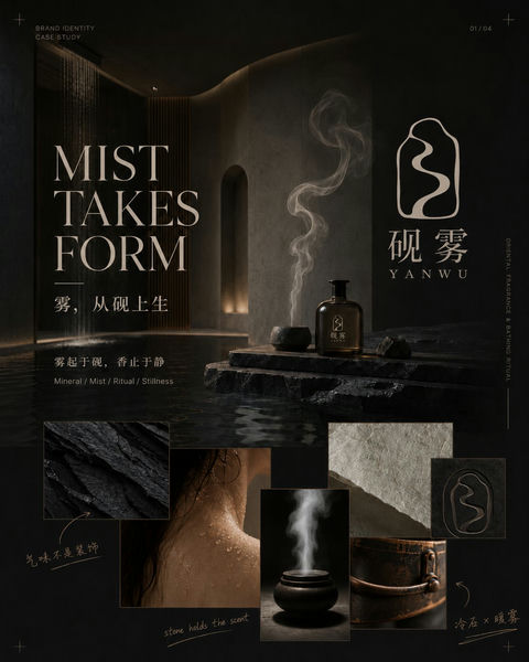资深品牌设计师四图视觉识别提案 - AI图片提示词示例