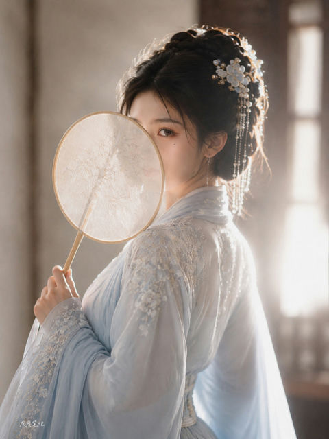 超写实东方古典女性肖像摄影写真 - AI图片提示词示例