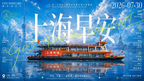城市主题旅行刊物感海报生成 - AI图片提示词示例