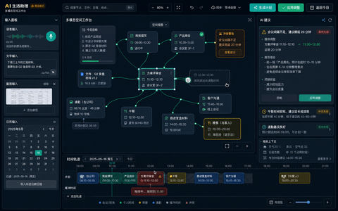 AI智慧多模态空间工作台UI设计 - AI图片提示词示例